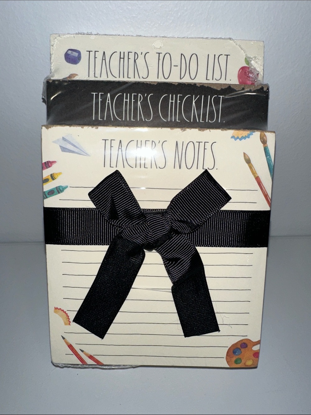 RAE DUNN. Stack of 3 lined Notepads TEACHER’S NOTES CHECKLIST TO-DO-LIST